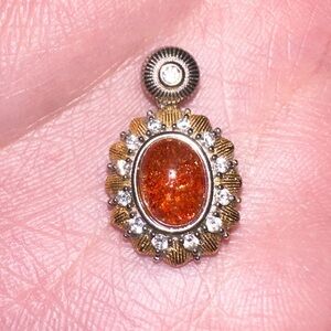 Vintage Sunstone Sterling Silver Pendant